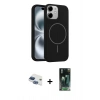 MARSİLYAN™- iPhone 11 Kılıf Yankı Form Serisi - Siyah 360 Mat Full Body Arka Koruyucu + Pers Alüminyum Kamera Lens - LT