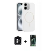 MARSİLYAN™- iPhone 11 Kılıf Yankı Form Serisi - Siyah 360 Mat Full Body Arka Koruyucu + PVD Metal Kamera Lens - YL
