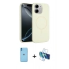 MARSİLYAN™- iPhone 11 Kılıf Yankı Form Serisi - Siyah 3D Antistatik Cam Ekran Koruyucu + Neon Fosforlu Kamera Lens - MI