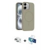 MARSİLYAN™- iPhone 11 Kılıf Yankı Form Serisi - Siyah 3D Antistatik Cam Ekran Koruyucu + Pers Alüminyum Kamera Lens - YL