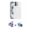 MARSİLYAN™- iPhone 11 Kılıf Yankı Form Serisi - Siyah 3D Antistatik Cam Ekran Koruyucu + Raze Metal Kamera Lens - MR