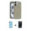 MARSİLYAN™- iPhone 11 Kılıf Yankı Form Serisi - Siyah 3D Antistatik Hayalet Cam Ekran Koruyucu + Neon Fosforlu Kamera Lens - TU