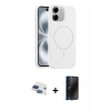 MARSİLYAN™- iPhone 11 Kılıf Yankı Form Serisi - Siyah 3D Antistatik Hayalet Cam Ekran Koruyucu + Pers Alüminyum Kamera Lens - LT