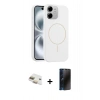 MARSİLYAN™- iPhone 11 Kılıf Yankı Form Serisi - Siyah 3D Antistatik Hayalet Cam Ekran Koruyucu + Pers Alüminyum Kamera Lens - GD