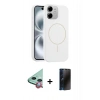 MARSİLYAN™- iPhone 11 Kılıf Yankı Form Serisi - Siyah 3D Antistatik Hayalet Cam Ekran Koruyucu + Raze Metal Kamera Lens - KI