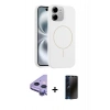 MARSİLYAN™- iPhone 11 Kılıf Yankı Form Serisi - Siyah 3D Antistatik Hayalet Cam Ekran Koruyucu + Raze Metal Kamera Lens - MR