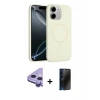 MARSİLYAN™- iPhone 11 Kılıf Yankı Form Serisi - Siyah 3D Antistatik Hayalet Cam Ekran Koruyucu + Raze Metal Kamera Lens - MR