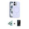 MARSİLYAN™- iPhone 11 Kılıf Yankı Form Serisi - Siyah 3D Antistatik Hayalet Cam Ekran Koruyucu + Raze Metal Kamera Lens - MI