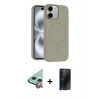 MARSİLYAN™- iPhone 11 Kılıf Yankı Form Serisi - Siyah 3D Antistatik Hayalet Cam Ekran Koruyucu + Raze Metal Kamera Lens - KI