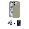 MARSİLYAN™- iPhone 11 Kılıf Yankı Form Serisi - Siyah 3D Antistatik Hayalet Cam Ekran Koruyucu + Raze Metal Kamera Lens - MR