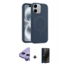 MARSİLYAN™- iPhone 11 Kılıf Yankı Form Serisi - Siyah 3D Antistatik Hayalet Cam Ekran Koruyucu + Raze Metal Kamera Lens - MR
