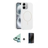 MARSİLYAN™- iPhone 11 Kılıf Yankı Form Serisi - Siyah 3D Antistatik Hayalet Cam Ekran Koruyucu + Raze Metal Kamera Lens - MI