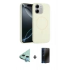 MARSİLYAN™- iPhone 11 Kılıf Yankı Form Serisi - Siyah 3D Antistatik Hayalet Cam Ekran Koruyucu + Raze Metal Kamera Lens - MI