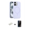 MARSİLYAN™- iPhone 11 Kılıf Yankı Form Serisi - Siyah 3D Antistatik Hayalet Cam Ekran Koruyucu + Renkli Kamera Lens Koruma Cam - SI