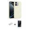 MARSİLYAN™- iPhone 11 Kılıf Yankı Form Serisi - Siyah 3D Antistatik Hayalet Cam Ekran Koruyucu + Renkli Kamera Lens Koruma Cam - SI