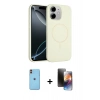MARSİLYAN™- iPhone 11 Kılıf Yankı Form Serisi - Siyah 3D Antistatik Mat Seramik Nano Ekran Koruyucu + Neon Fosforlu Kamera Lens - TU