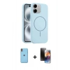 MARSİLYAN™- iPhone 11 Kılıf Yankı Form Serisi - Siyah 3D Antistatik Mat Seramik Nano Ekran Koruyucu + Neon Fosforlu Kamera Lens - TU