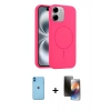MARSİLYAN™- iPhone 11 Kılıf Yankı Form Serisi - Siyah 3D Antistatik Mat Seramik Nano Ekran Koruyucu + Neon Fosforlu Kamera Lens - MI