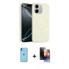 MARSİLYAN™- iPhone 11 Kılıf Yankı Form Serisi - Siyah 3D Antistatik Mat Seramik Nano Ekran Koruyucu + Neon Fosforlu Kamera Lens - MI