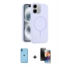 MARSİLYAN™- iPhone 11 Kılıf Yankı Form Serisi - Siyah 3D Antistatik Mat Seramik Nano Ekran Koruyucu + Neon Fosforlu Kamera Lens - MI