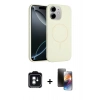 MARSİLYAN™- iPhone 11 Kılıf Yankı Form Serisi - Siyah 3D Antistatik Mat Seramik Nano Ekran Koruyucu + PVD Metal Kamera Lens - YL