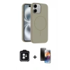 MARSİLYAN™- iPhone 11 Kılıf Yankı Form Serisi - Siyah 3D Antistatik Mat Seramik Nano Ekran Koruyucu + PVD Metal Kamera Lens - YL