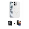 MARSİLYAN™- iPhone 11 Kılıf Yankı Form Serisi - Siyah 3D Antistatik Mat Seramik Nano Ekran Koruyucu + PVD Metal Kamera Lens - YL