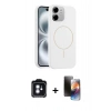 MARSİLYAN™- iPhone 11 Kılıf Yankı Form Serisi - Siyah 3D Antistatik Mat Seramik Nano Ekran Koruyucu + PVD Metal Kamera Lens - MI
