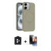MARSİLYAN™- iPhone 11 Kılıf Yankı Form Serisi - Siyah 3D Antistatik Mat Seramik Nano Ekran Koruyucu + PVD Metal Kamera Lens - SH