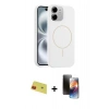 MARSİLYAN™- iPhone 11 Kılıf Yankı Form Serisi - Siyah 3D Antistatik Mat Seramik Nano Ekran Koruyucu + Rainbow Kamera Lens Koruma Cam - KI