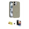 MARSİLYAN™- iPhone 11 Kılıf Yankı Form Serisi - Siyah 3D Antistatik Mat Seramik Nano Ekran Koruyucu + Rainbow Kamera Lens Koruma Cam - KI