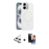 MARSİLYAN™- iPhone 11 Kılıf Yankı Form Serisi - Siyah 3D Antistatik Mat Seramik Nano Ekran Koruyucu + Raze Metal Kamera Lens - GS