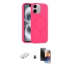 MARSİLYAN™- iPhone 11 Kılıf Yankı Form Serisi - Siyah 3D Antistatik Mat Seramik Nano Ekran Koruyucu + Renkli Kamera Lens Koruma Cam - SI