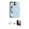MARSİLYAN™- iPhone 11 Kılıf Yankı Form Serisi - Siyah 3D Antistatik Mat Seramik Nano Ekran Koruyucu + Renkli Kamera Lens Koruma Cam - SI