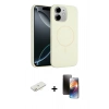 MARSİLYAN™- iPhone 11 Kılıf Yankı Form Serisi - Siyah 3D Antistatik Mat Seramik Nano Ekran Koruyucu + Renkli Kamera Lens Koruma Cam - SI