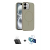 MARSİLYAN™- iPhone 11 Kılıf Yankı Form Serisi - Siyah 3D Antistatik Seramik Nano Ekran Koruyucu + Kamera Lens Koruma Cam - SF