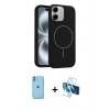 MARSİLYAN™- iPhone 11 Kılıf Yankı Form Serisi - Siyah 3D Antistatik Seramik Nano Ekran Koruyucu + Neon Fosforlu Kamera Lens - YL