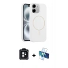 MARSİLYAN™- iPhone 11 Kılıf Yankı Form Serisi - Siyah 3D Antistatik Seramik Nano Ekran Koruyucu + PVD Metal Kamera Lens - SH