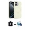 MARSİLYAN™- iPhone 11 Kılıf Yankı Form Serisi - Siyah 3D Antistatik Seramik Nano Ekran Koruyucu + PVD Metal Kamera Lens - TU