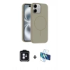 MARSİLYAN™- iPhone 11 Kılıf Yankı Form Serisi - Siyah 3D Antistatik Seramik Nano Ekran Koruyucu + PVD Metal Kamera Lens - MI