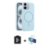 MARSİLYAN™- iPhone 11 Kılıf Yankı Form Serisi - Siyah 3D Antistatik Seramik Nano Ekran Koruyucu + PVD Metal Kamera Lens - SH
