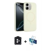 MARSİLYAN™- iPhone 11 Kılıf Yankı Form Serisi - Siyah 3D Antistatik Seramik Nano Ekran Koruyucu + PVD Metal Kamera Lens - SH