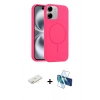 MARSİLYAN™- iPhone 11 Kılıf Yankı Form Serisi - Siyah 3D Antistatik Seramik Nano Ekran Koruyucu + Renkli Kamera Lens Koruma Cam - SI