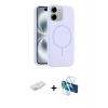 MARSİLYAN™- iPhone 11 Kılıf Yankı Form Serisi - Siyah 3D Antistatik Seramik Nano Ekran Koruyucu + Renkli Kamera Lens Koruma Cam - SI