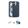MARSİLYAN™- iPhone 11 Kılıf Yankı Form Serisi - Siyah 3D Antistatik Seramik Nano Ekran Koruyucu + Renkli Kamera Lens Koruma Cam - SI