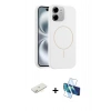 MARSİLYAN™- iPhone 11 Kılıf Yankı Form Serisi - Siyah 3D Antistatik Seramik Nano Ekran Koruyucu + Renkli Kamera Lens Koruma Cam - SI