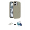 MARSİLYAN™- iPhone 11 Kılıf Yankı Form Serisi - Siyah 3D Antistatik Seramik Nano Ekran Koruyucu + Renkli Kamera Lens Koruma Cam - SI