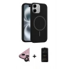 MARSİLYAN™- iPhone 11 Kılıf Yankı Form Serisi - Siyah 6D Antistatik Mat Seramik Hayalet Nano Ekran Koruyucu + Raze Metal Kamera Lens - SH