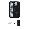 MARSİLYAN™- iPhone 11 Kılıf Yankı Form Serisi - Siyah 6D Antistatik Mat Seramik Hayalet Nano Ekran Koruyucu + Renkli Kamera Lens Koruma Cam - TU