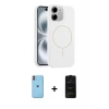 MARSİLYAN™- iPhone 11 Kılıf Yankı Form Serisi - Siyah 6D Antistatik Mat Seramik Hayalet Nano Ekran Koruyucu + Neon Fosforlu Kamera Lens - TU